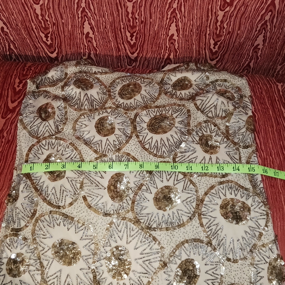 LAUREN RALPH LAUREN PURPLE LABEL NOMITA SEQUIN/BEADS Embellished Midi Cocktail - Picture 12 of 16